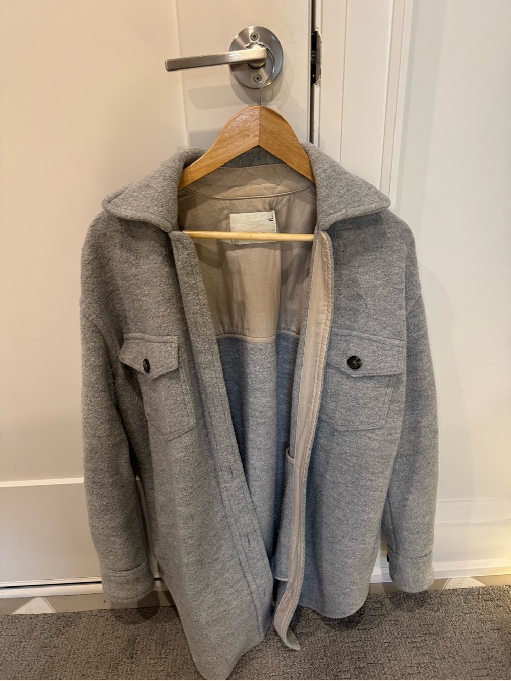 Wilfred Gray Wool Blend Pea Coat